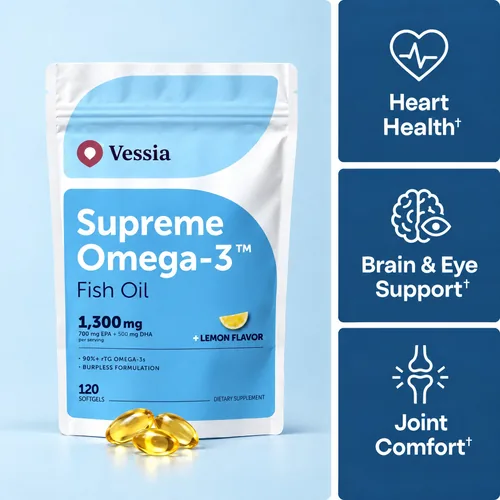 Vessia Supreme Omega-3 Fish Oil real product packaging