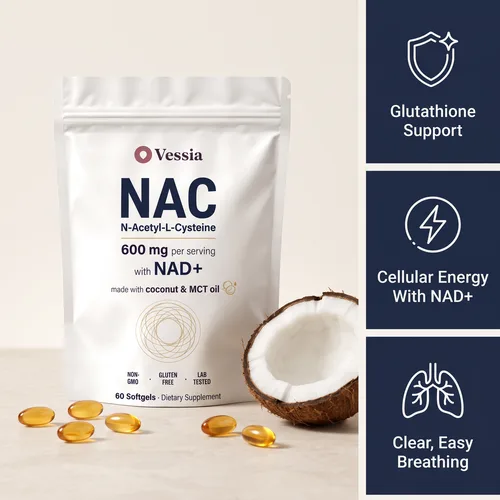Vessia NAC 600mg with NAD+ packaging