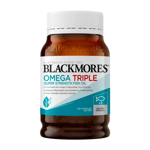 Blackmores Omega Triple Super Strength Fish Oil real product packaging