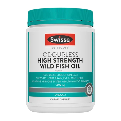 Swisse Odourless High Strength Wild Fish Oil real product packaging