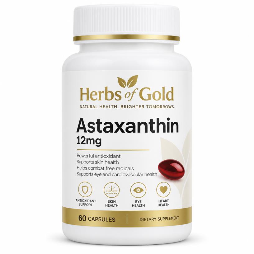 Herbs of Gold Astaxanthin 12mg bottle