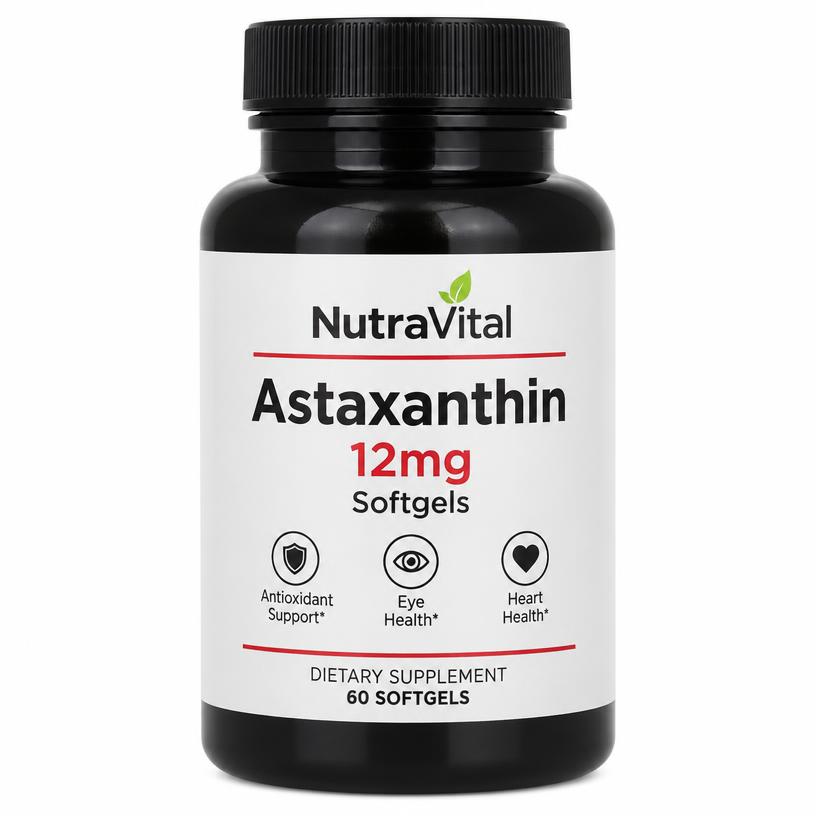 NutraVital Astaxanthin 12mg softgel bottle