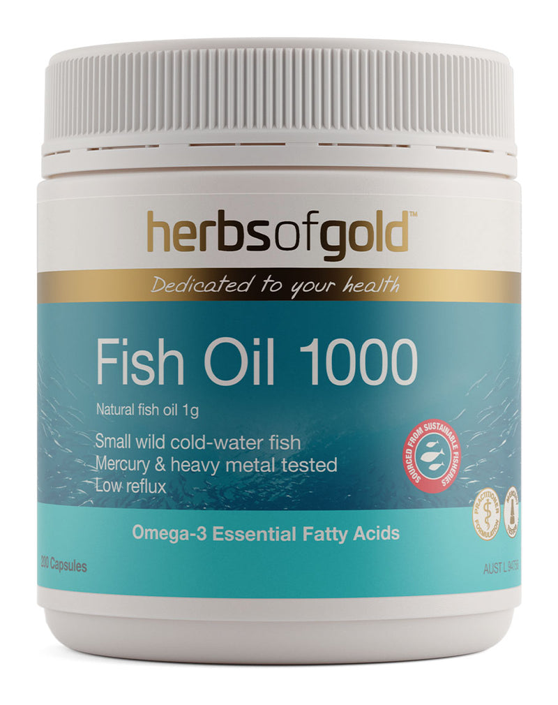 Herbs of Gold Fish Oil 1000 capsules bottle